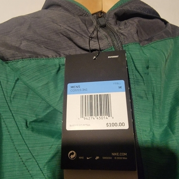 NIKE Men's Baylor Bears On-Field Pull Over Jacket Green Men's Size M CQ5215-341 - Picture 2 of 6